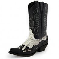 Sancho Abarca Boots 10106 Crazy Black / Python Natural