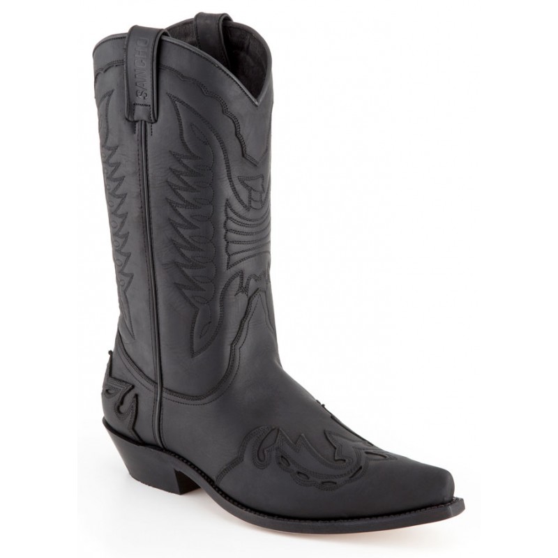 Western Boots Sancho Abarca 5119 Pull gras Negro black