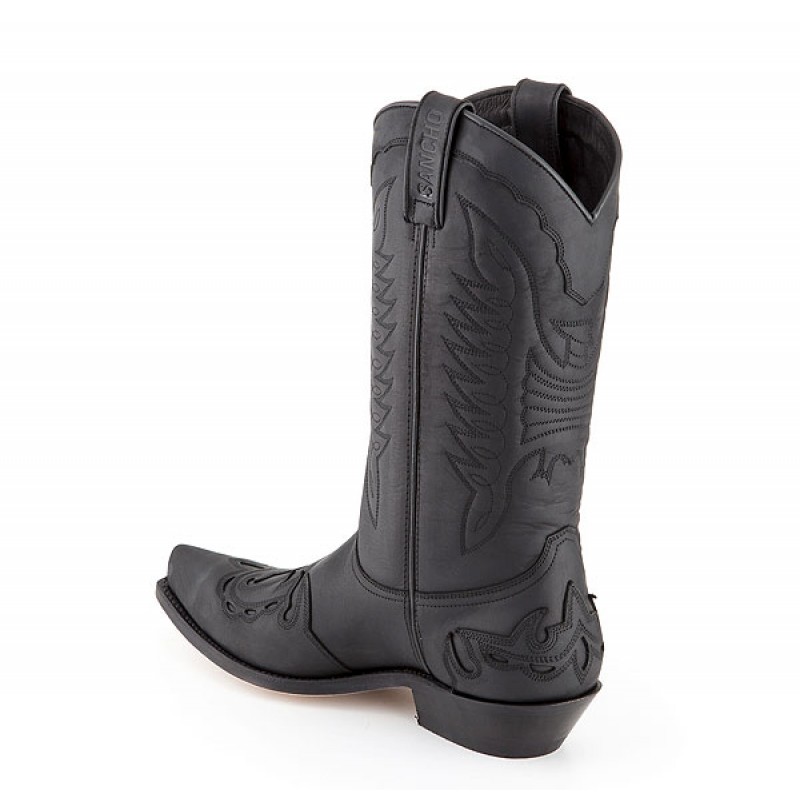 Western Boots Sancho Abarca 5119 Pull gras Negro black