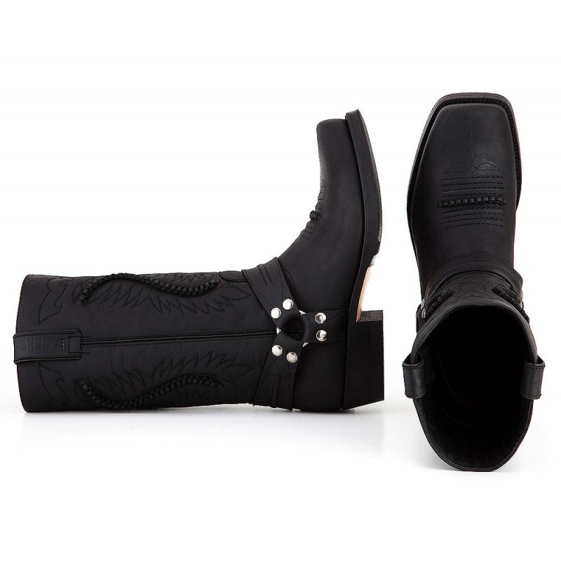 Biker Boots Sancho Abarca 5859 Showoff Schwarz