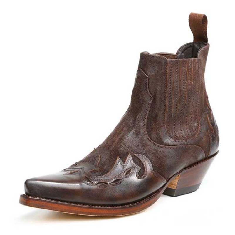 Sancho Abarca Boots 6152 Western Ankle Boot Cuervo - Brown