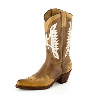 Sancho Abarca 7806 Damen Western Stiefel Nevada - Stbu Taube / Vanille