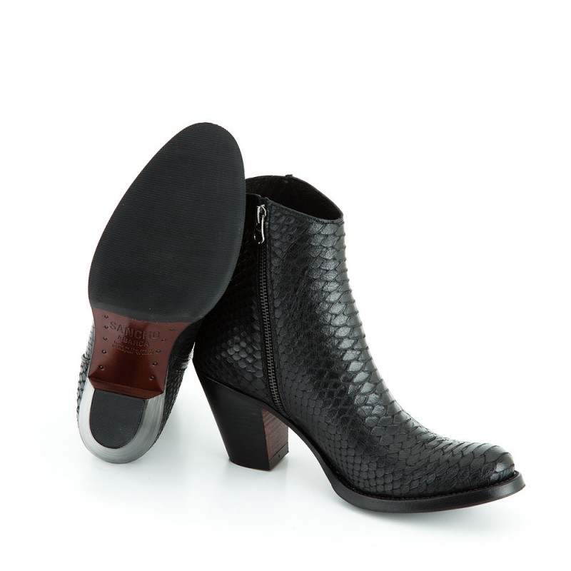 Damen Stiefelette Blackhole Sancho Abarca 2308 Madrid Negro schwarz