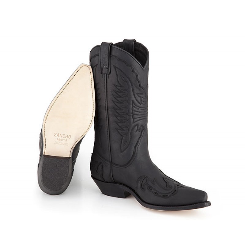 Western Boots Sancho Abarca 5119 Pull gras Negro schwarz