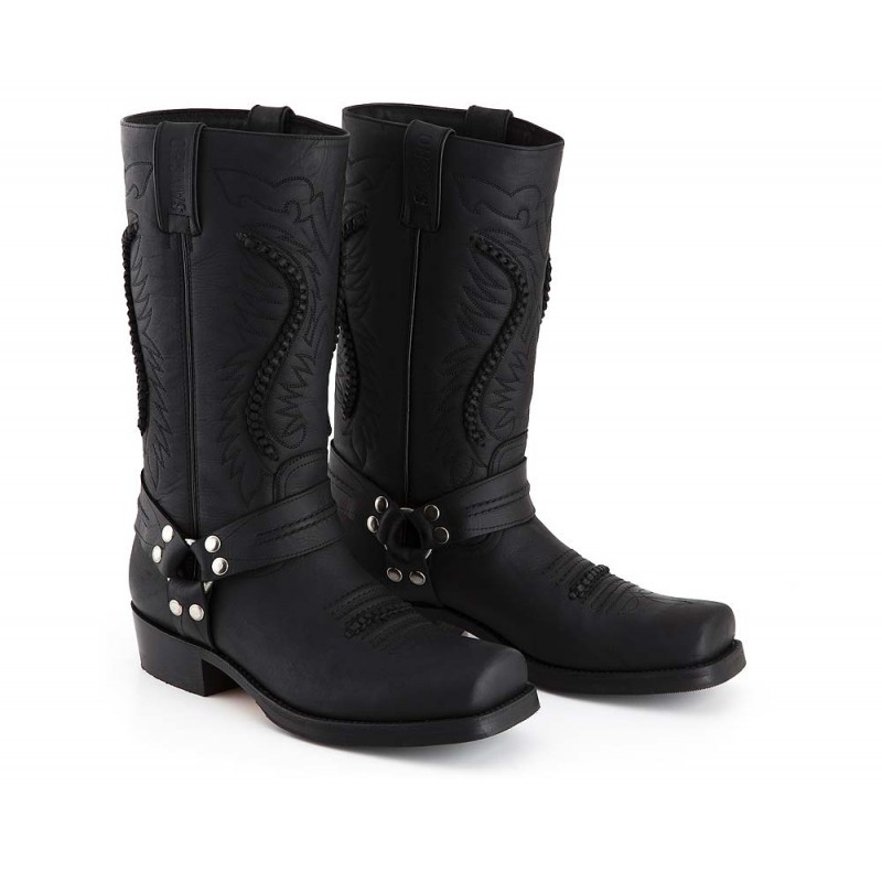 Biker Boots Sancho Abarca 5859 Showoff Schwarz
