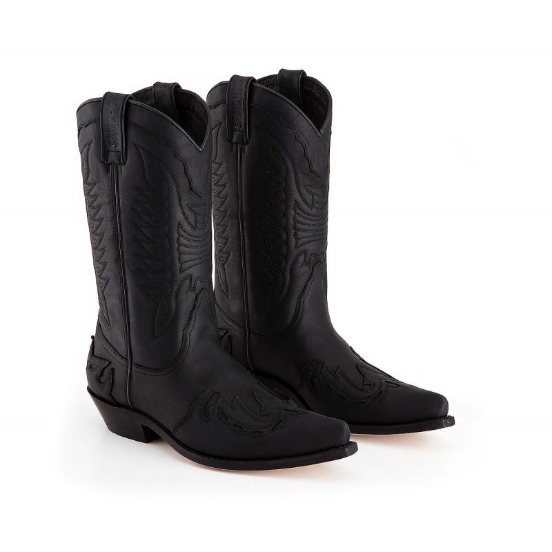 Western Boots Sancho Abarca 5119 Pull gras Negro schwarz