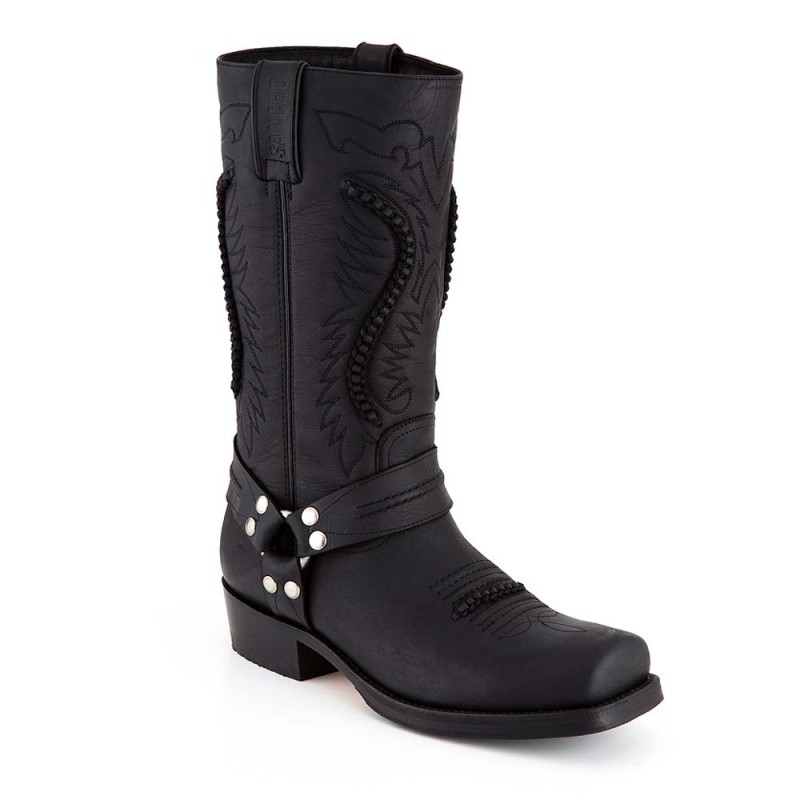 Biker Boots Sancho Abarca 5859 Showoff Schwarz